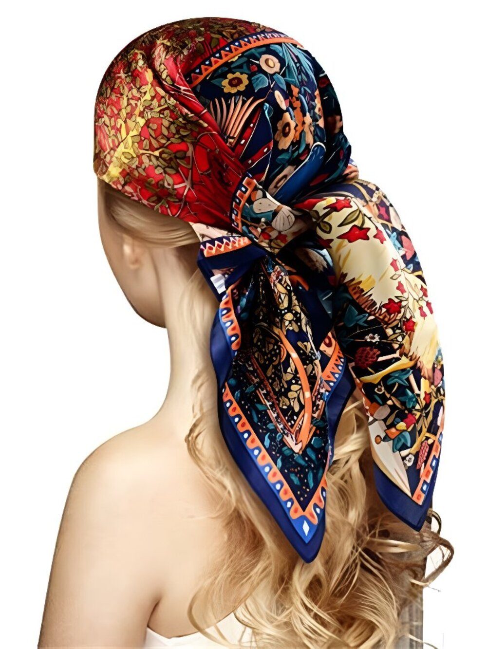 100% Silk Head Scarf for Women - 27" Hair Scarves Satin Bandanas Square